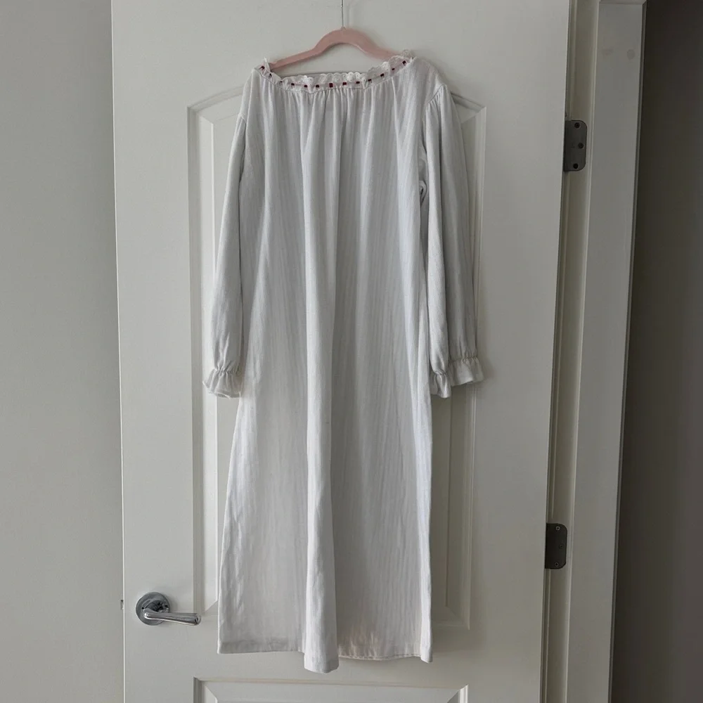 White Kids Dress with Red Accent